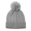 Grey recycled herringbone bobble hat