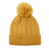 Mustard recycled herringbone bobble hat