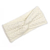 Cream recycled herringbone knot twist headband