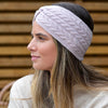 Dusky Pink recycled herringbone knot twist headband