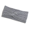 Grey recycled herringbone knot twist headband