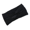 Black recycled herringbone knot twist headband