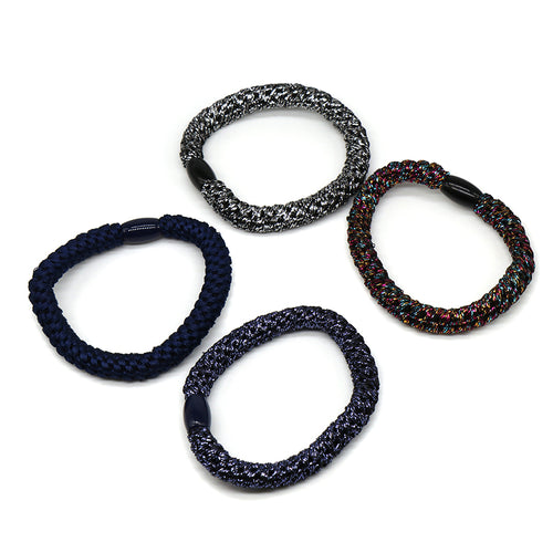 Navy and metallic mix 4 pack hairbands