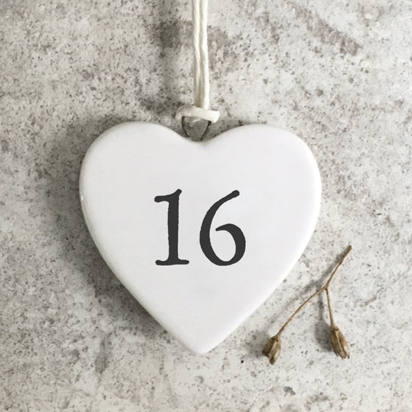 Calon Borslen | East of India Small Porcelain Hanging Heart – 16