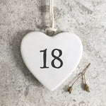 Calon Borslen | East of India Small Porcelain Hanging Heart – 18