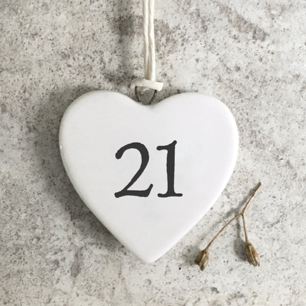 Calon Borslen | East of India Small Porcelain Hanging Heart – 21