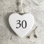 Calon Borslen | East of India Small Porcelain Hanging Heart – 30