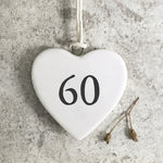 Calon Borslen | East of India Small Porcelain Hanging Heart – 60