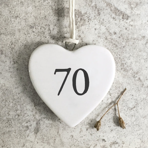 Calon Borslen | East of India Small Porcelain Hanging Heart – 70