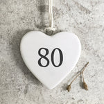 Calon Borslen | East of India Small Porcelain Hanging Heart – 80