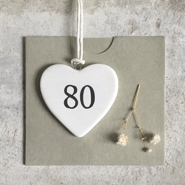 Calon Borslen | East of India Small Porcelain Hanging Heart – 80