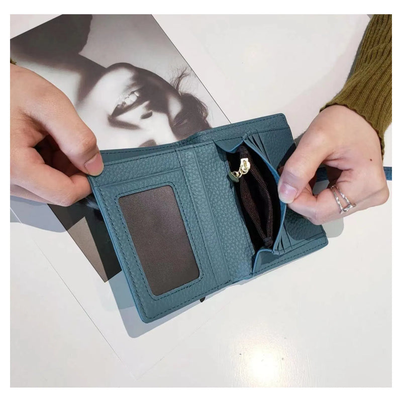 Pwrs Lledr | Leather Tab Closure Purse - Green
