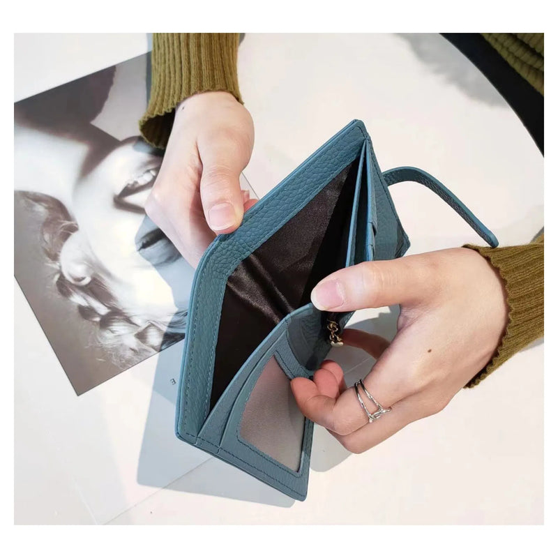 Pwrs Lledr | Leather Tab Closure Purse - Green