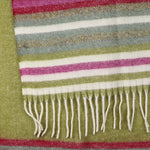 Sgarff Streipen Olif a Hufen | Olive and Cream Twill Stripe Scarf