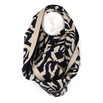 Snŵd Streip Anifail Nefi | Navy Animal Stripe Snood