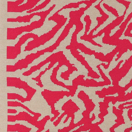 Snŵd Streip Anifail Mafon | Raspberry Animal Stripe Snood