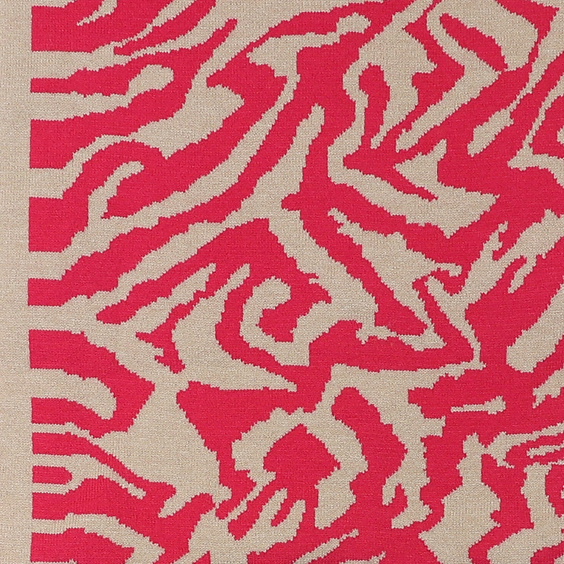 Snŵd Streip Anifail Mafon | Raspberry Animal Stripe Snood