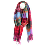 Sgarff Siec Mafon | Raspberry Mix Check Scarf