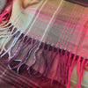 Sgarff Siec Gwyrd | Muted Green & Pink Mix Check Scarf