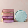 Cas Gemwaith Teithio Melfed - Pinc | Round Velvet Travel Jewellery Case - Rose Pink