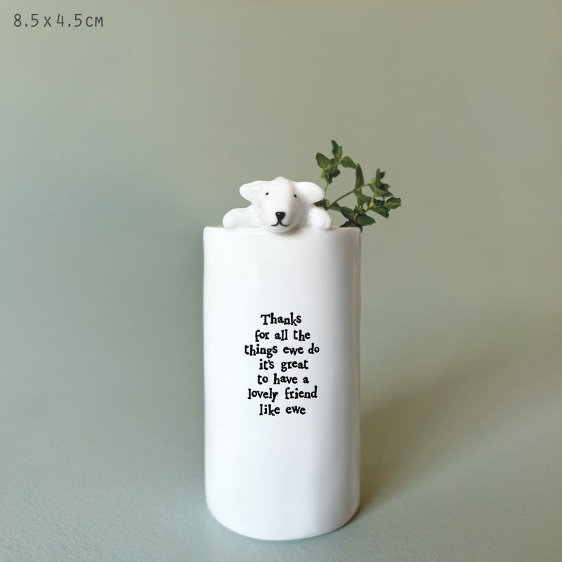 Fâs Borslen | East of India Porcelain Vase - Sheep