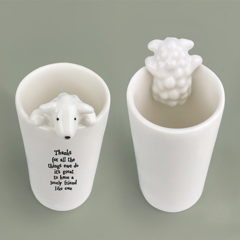 Fâs Borslen | East of India Porcelain Vase - Sheep