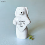 Ci Bach Porslen | East of India Porcelain Heart Animal - Dog