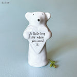 Llygoden fach Porslen | East of India Porcelain Heart Animal - Mouse
