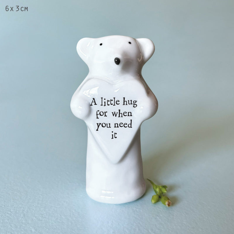 Llygoden fach Porslen | East of India Porcelain Heart Animal - Mouse