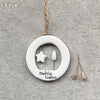 Addurn Porslen - Nadolig Llawen | East of India Porcelain Cut Out Hanger - Nadolig Llawen