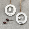 Addurn Porslen - Nadolig Llawen | East of India Porcelain Cut Out Hanger - Nadolig Llawen