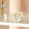 Daliwr Modrwyau Cath Seramig yn Ymestyn | Ceramic Stretching Cat Ring Holder