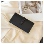 Pwrs Lledr Dau Liw | Large Two Tone Leather Purse - Black