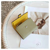 Pwrs Lledr Dau Liw | Small Two Tone Leather Purse - Grey/Yellow