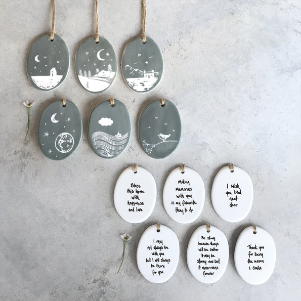 Addurn Porslen | East of India Porcelain Hanger – Bless this home