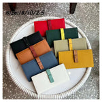Pwrs Lledr Dau Liw | Large Two Tone Leather Purse - Grey/Yellow