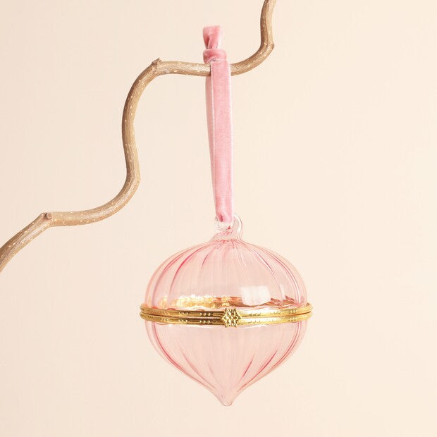 Addurn Agoriad Cyfrinachol Pinc ac Aur | Pink & Gold Secret Opening Bauble