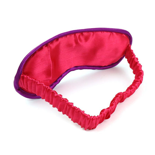 Masg Llygaid Melfed Brodwaith - Blodau | Velvet Embroidered Eye Mask - Fuchsia Floral