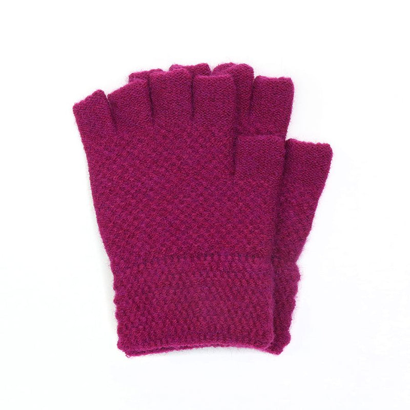 Menig Di Fysedd - Pinc | Fingerless Gloves - Magenta