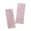 Dusky pink cable knit recycled wrist warmers