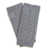 Grey cable knit recycled wrist warmers