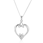 Cadwyn Calon a Clymau celtaidd | Silver Heart and Celtic Knots Necklace