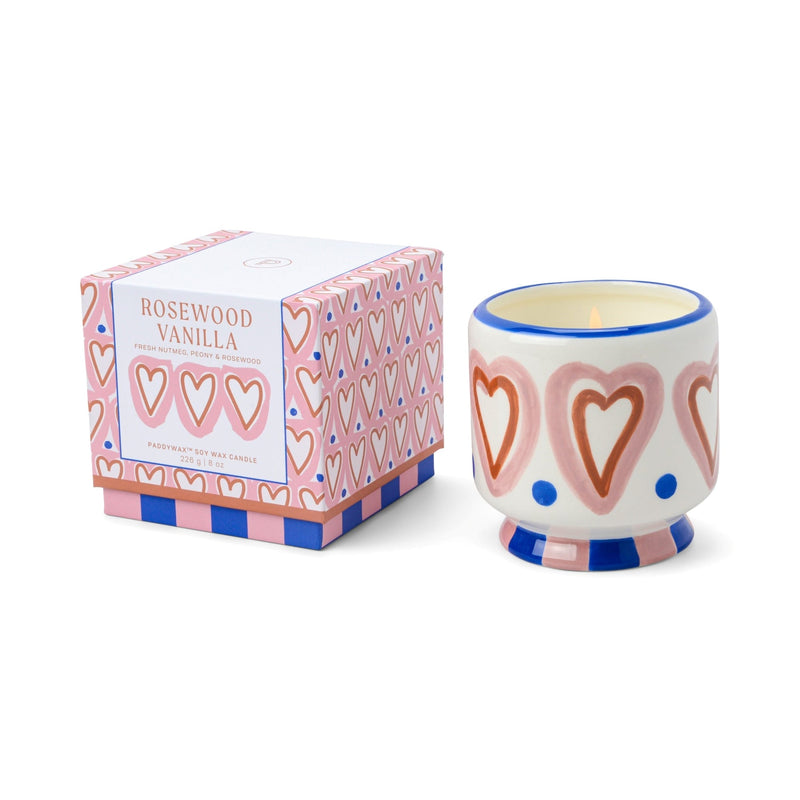 Cannwyll A Dopo | A Dopo Ceramic Candle - Hearts, Rosewood Vanilla