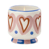 Cannwyll A Dopo | A Dopo Ceramic Candle - Hearts, Rosewood Vanilla