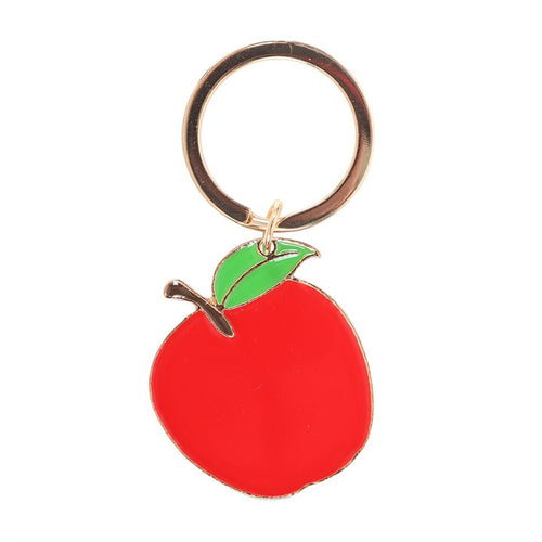 Modrwy Goriadau Afal Enamel | Enamel Apple Keyring