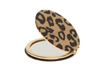 Drych Poced - Llewpart | Compact Mirror by Alice Wheeler - Leopard