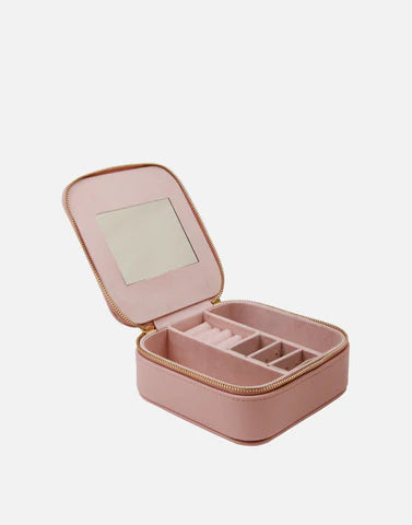 Blwch Gemwaith - Pinc | Jewellery Box / Travel Case by Alice Wheeler - Pink