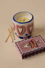 Cannwyll A Dopo | A Dopo Ceramic Candle - Hearts, Rosewood Vanilla