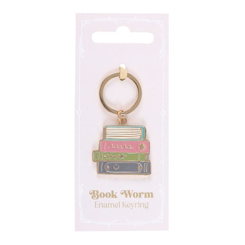 Modrwy Goriadau Llyfrau Enamel | Enamel Bookworm Keyring