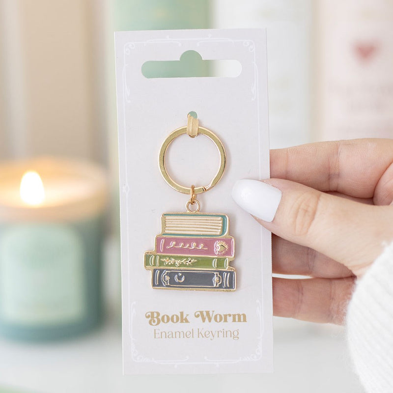 Modrwy Goriadau Llyfrau Enamel | Enamel Bookworm Keyring